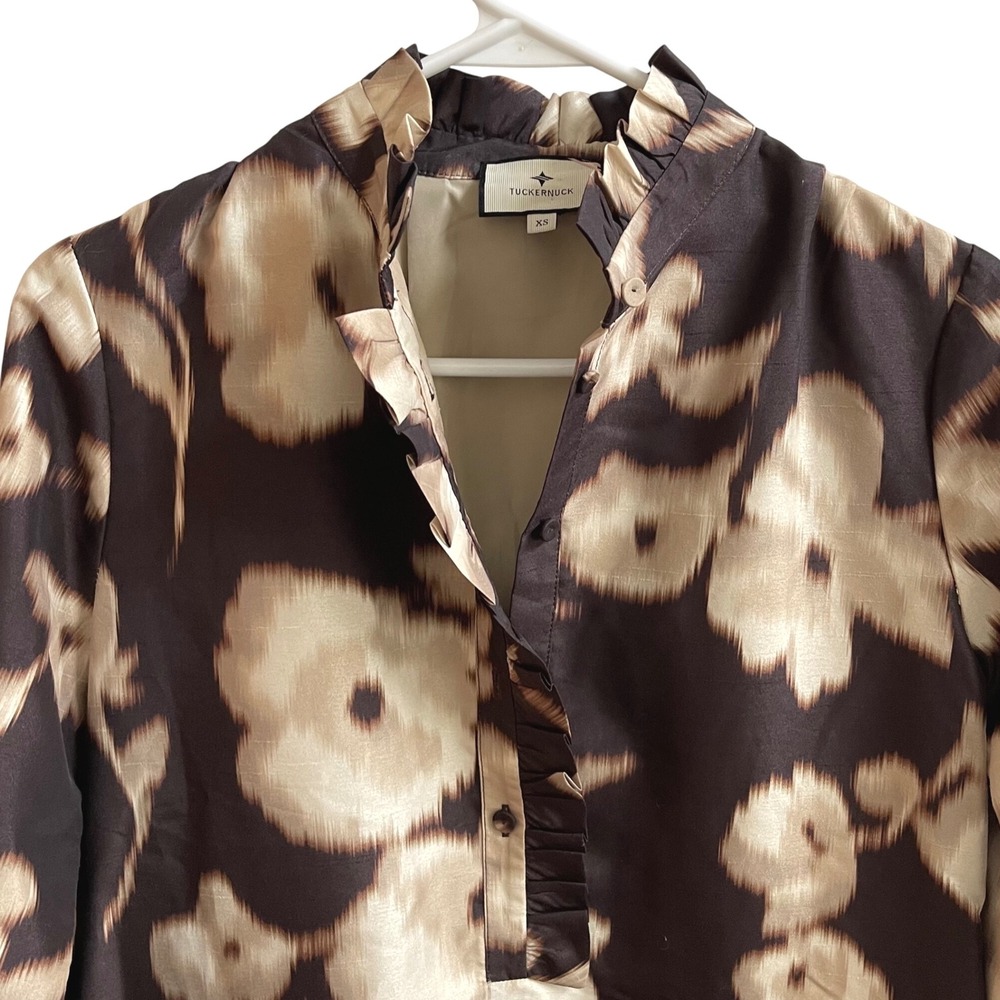 Tuckernuck Black and Cream Floral Long Sleeve Dress - Picture 5 of 13